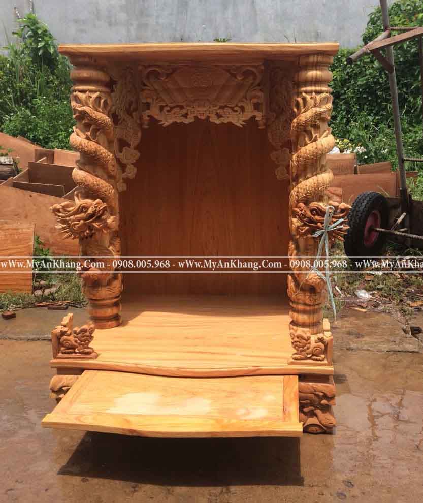 Bàn thờ ông địa cột rồng cuốn 81 x 68 x 109