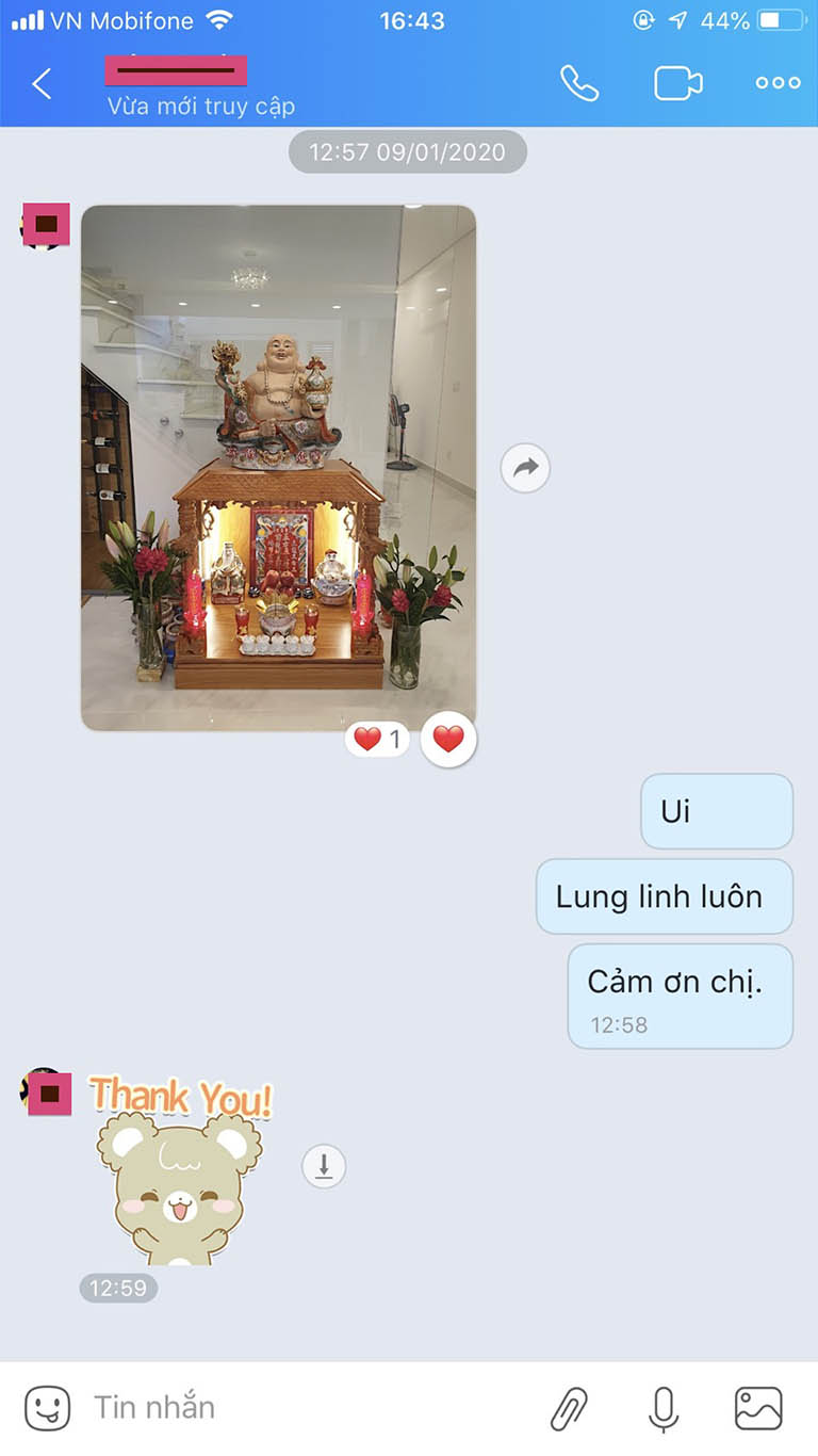 Feedback khách hàng mua bàn thờ 