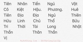 Hàng chữ trên bàn thờ thần tài ông địa