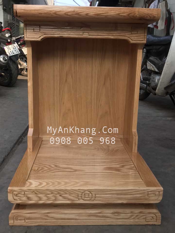 Bàn thờ ông địa gỗ tần bì đẹp hiện đại giá rẻ kt 48 x 48 x 68 