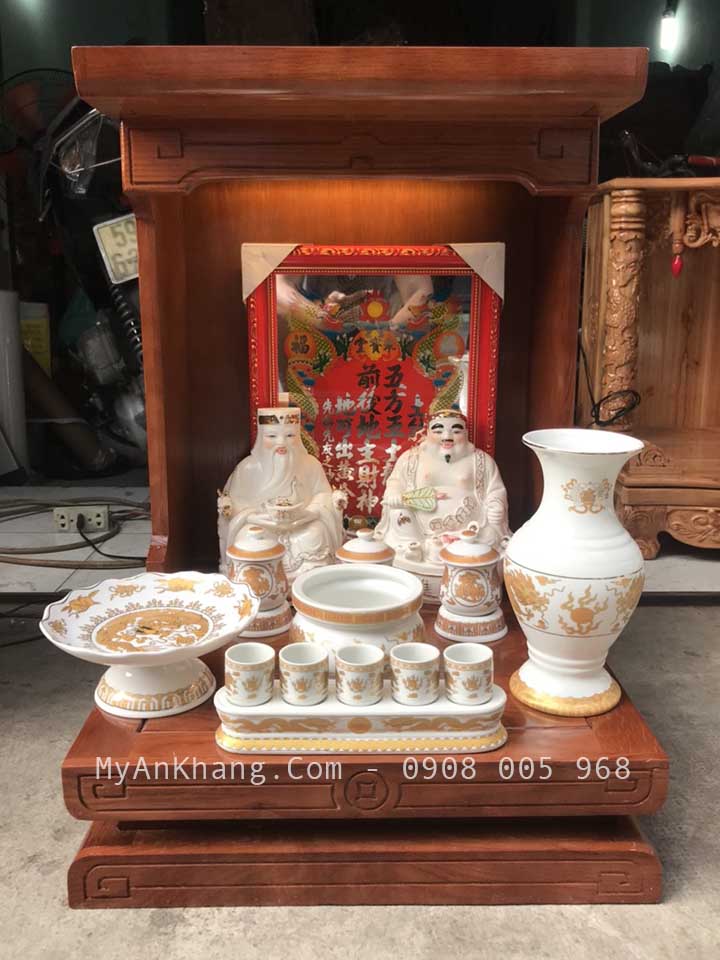 Bàn thờ ông địa hiện đại gỗ tần bì kích thước 48 x 48 x68 cm 