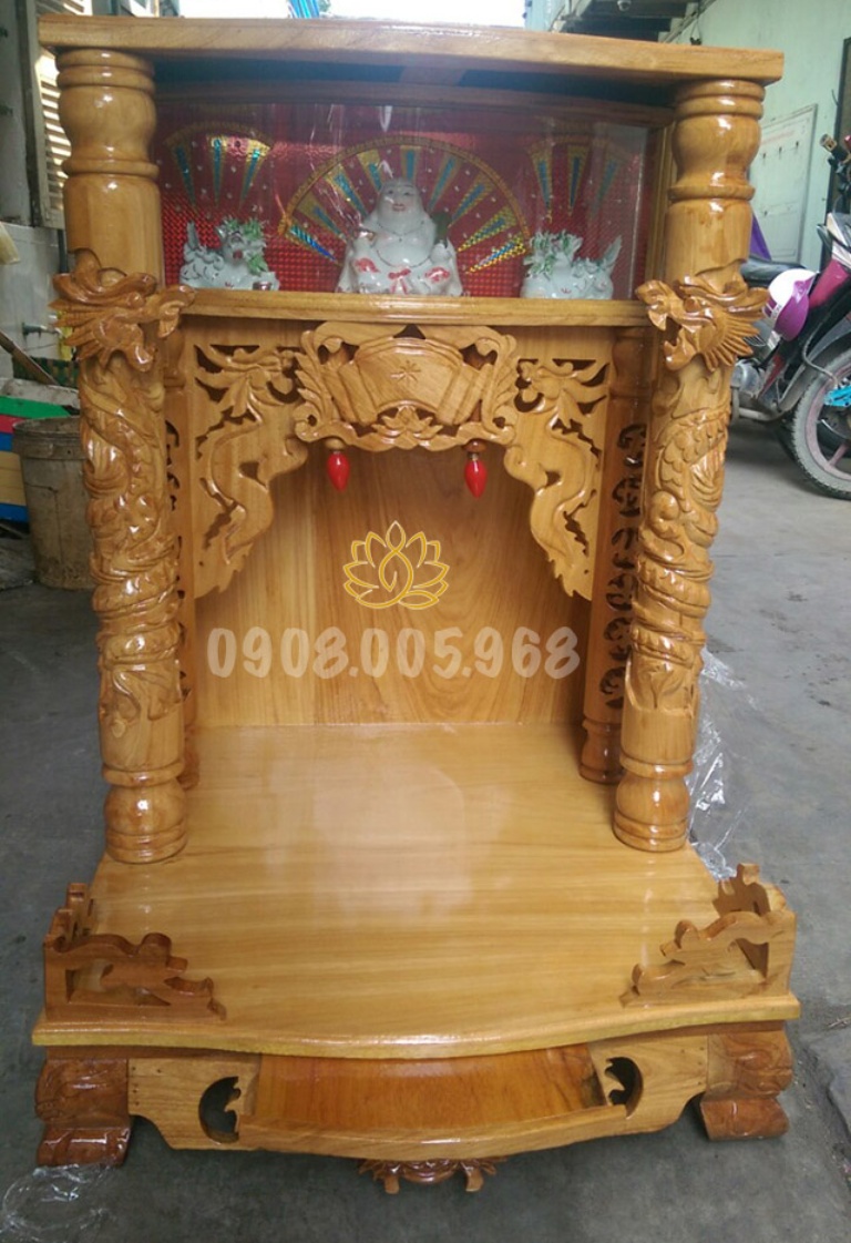 Mẫu bàn thờ Ông Địa gỗ tự nhiên giá rẻ