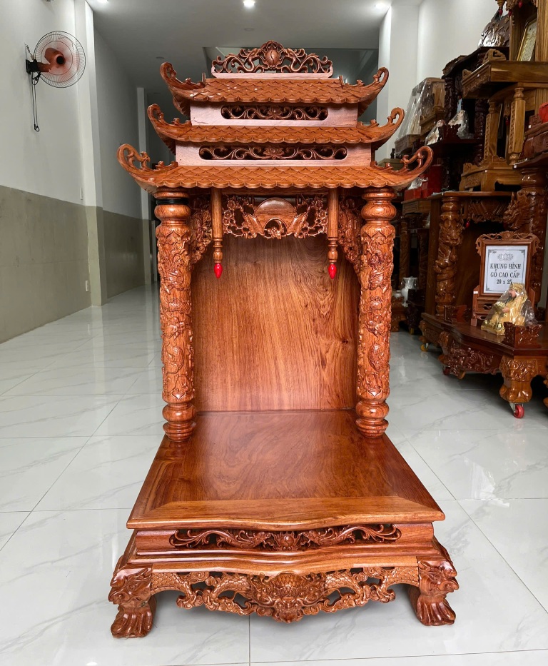 địa chỉ mua bàn thờ Ông Địa gỗ tự nhiên Mỹ An Khang