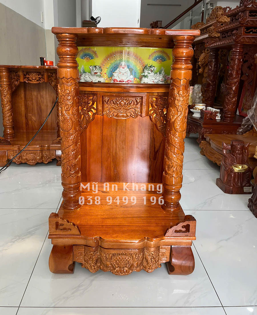 Bàn thờ thần tài đèn điện tử gỗ thông giá rẻ