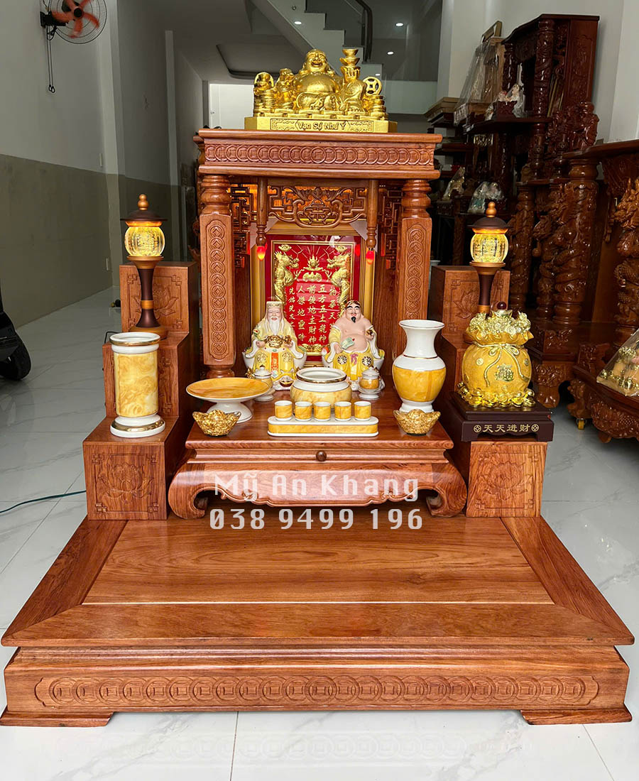 Bàn thờ ông địa cột vuông tiền hương đá giá rẻ BTOD-101