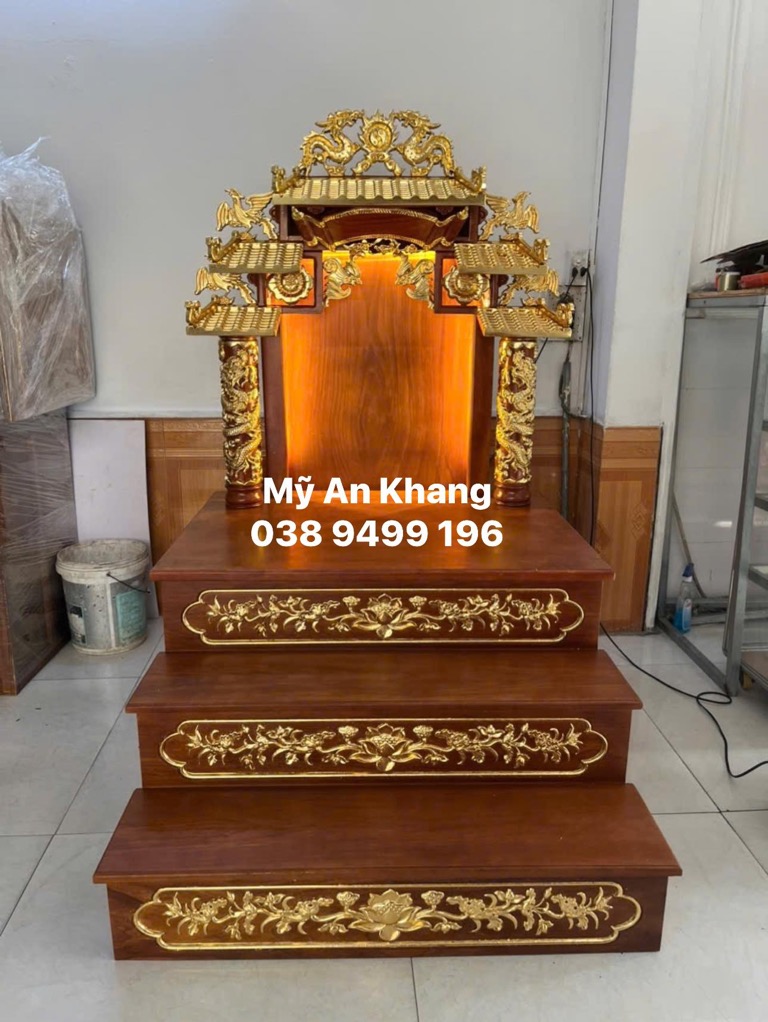 Mẫu bàn thờ Ông Địa mạ vàng cao cấp