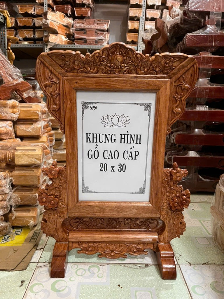 Khung ảnh thờ đơn gỗ hương