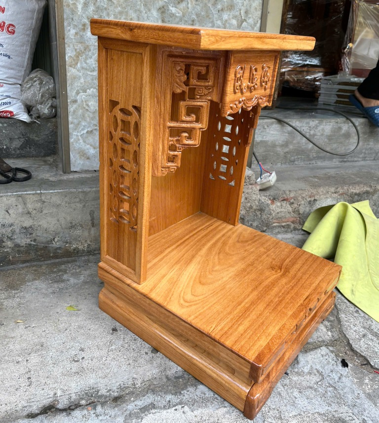 bàn thờ Bàn Thờ Ông Địa Gỗ Gõ Đỏ Không Cột Chạm Phúc Lộc Thọ giá rẻ