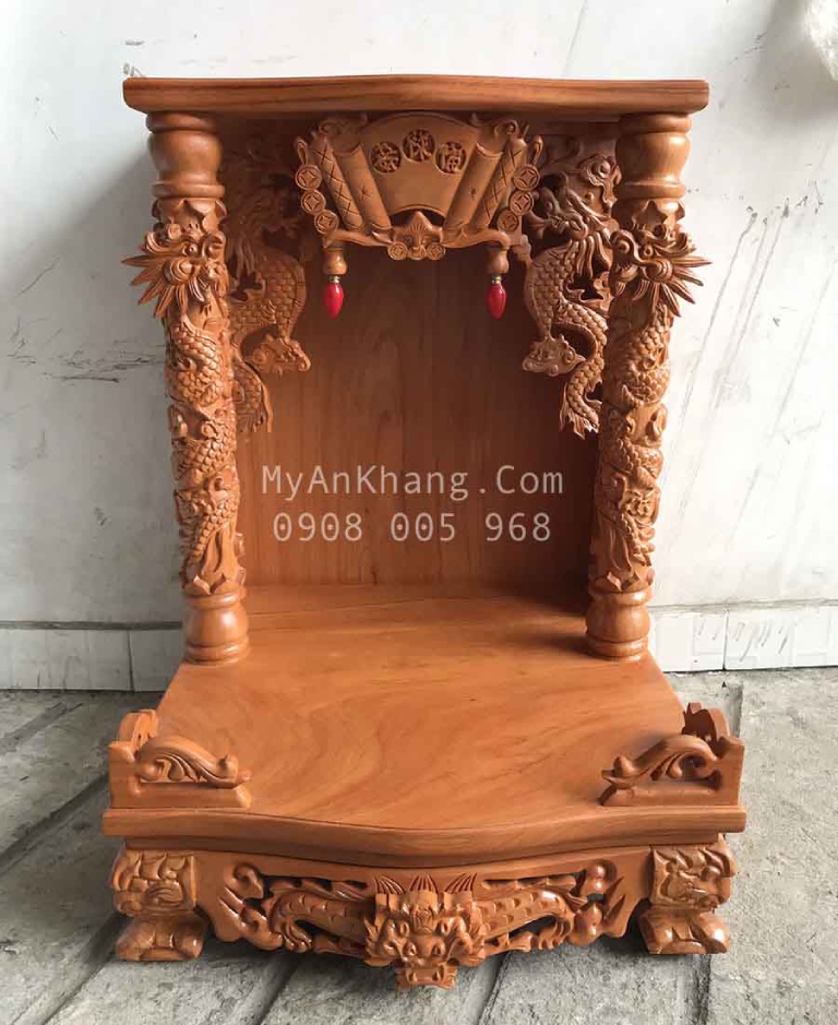Mẫu bàn thờ Ông Địa ngang 60cm tai rồng