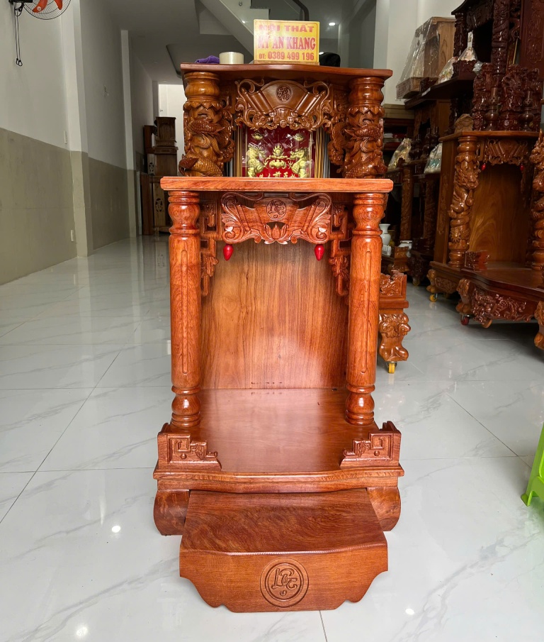 Bàn thờ Ông Địa Thần Tài bằng gỗ hương chữ Lộc kích thước nhỏ