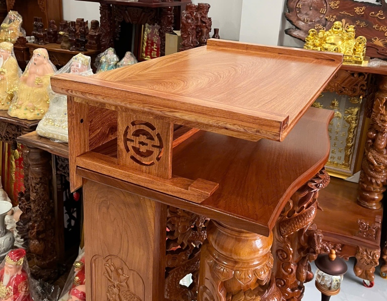 Bàn thờ Phật Quan Âm treo tường TPHCM gỗ hương chữ Thọ