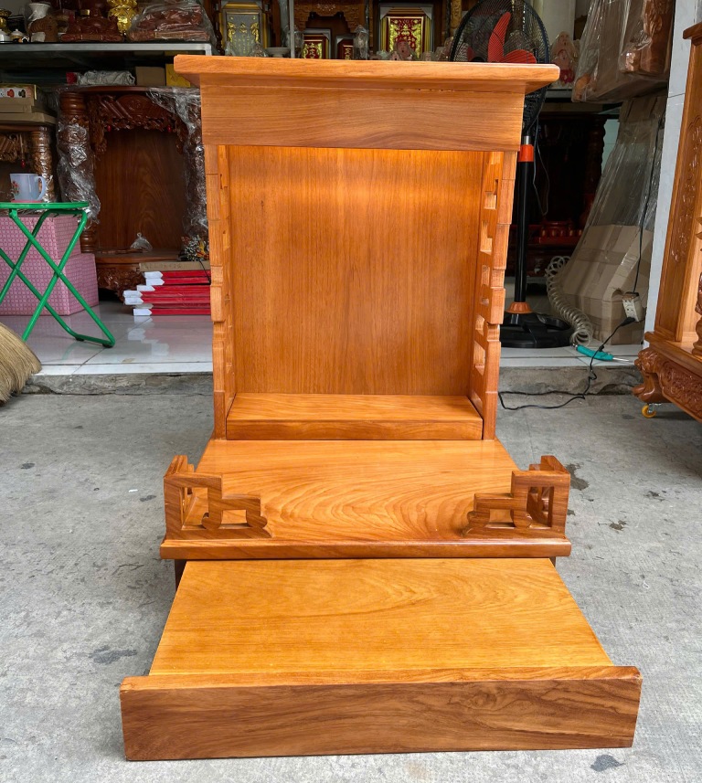 Mẫu Bàn thờ Thần Tài hiện đại gỗ gõ đỏ giá rẻ