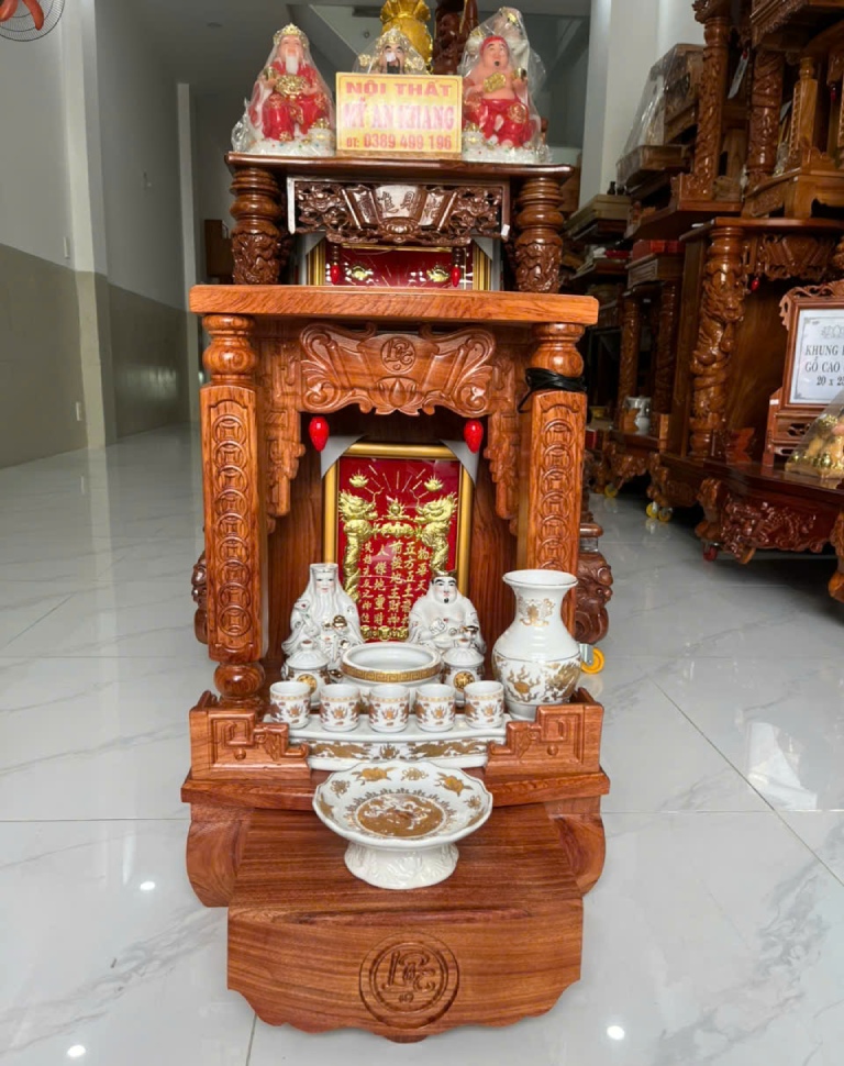 Trọn Bộ Bàn Thờ Ông Địa Gỗ Hương Chữ Lộc Giá Rẻ