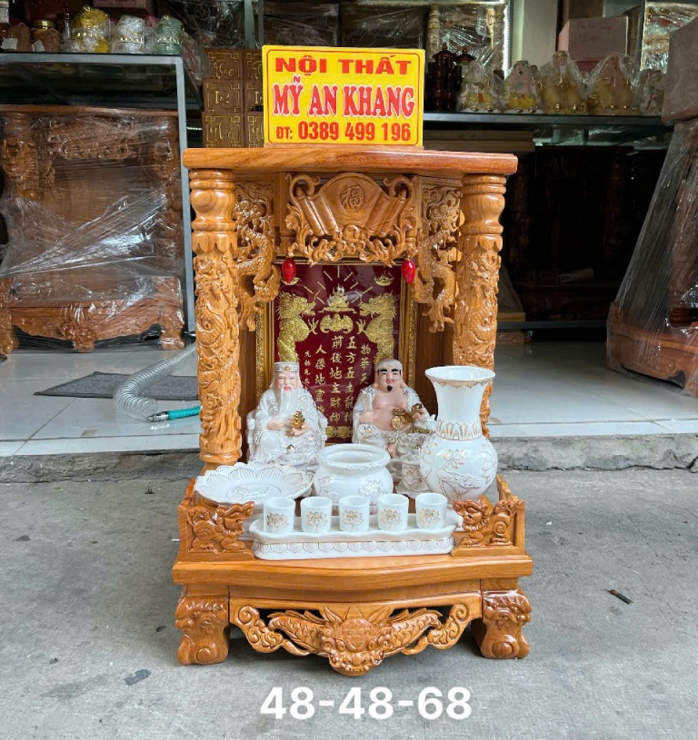 Trọn bộ Bàn Thờ Ông Địa Gỗ Gõ Đỏ