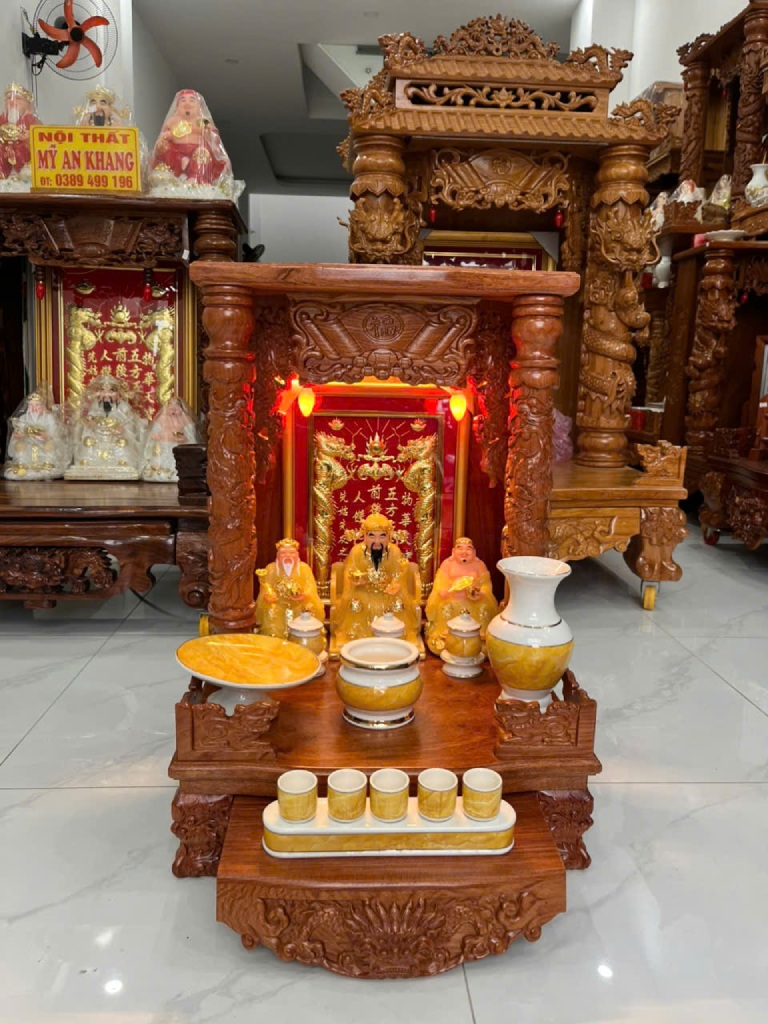 Trọn Bộ Bàn Thờ Ông Địa Gỗ Hương giá rẻ