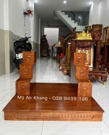 Bục kê tam cấp cho bàn thờ ông địa gỗ thông đẹp giá rẻ